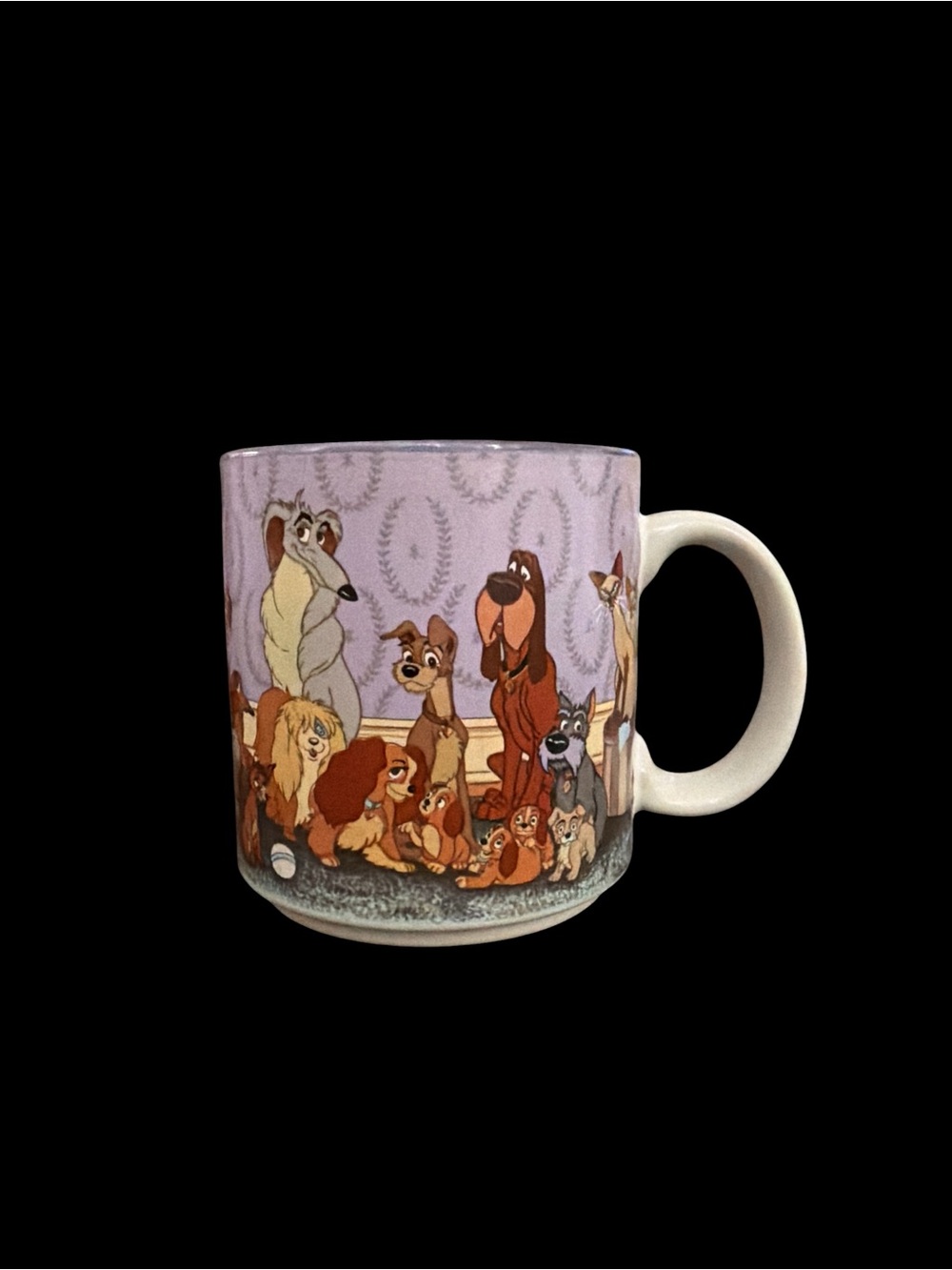 Vintage Walt Disney Lady & the Tramp Coffee Cup Mug Made In Japan